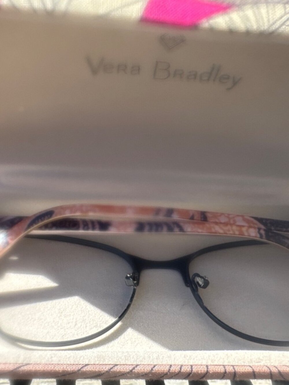 Vera Bradley Women’s Eyeglass Frames Only 53-17-140 Brown Floral Case